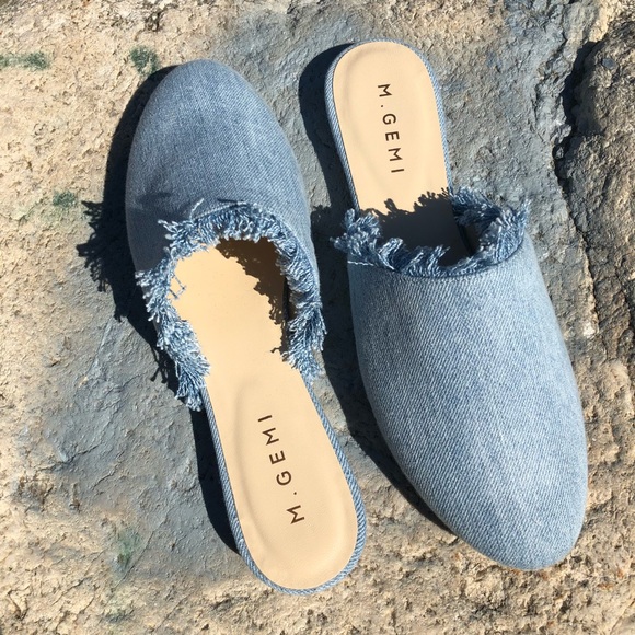 BN - Denim fringed mules - Picture 2 of 3